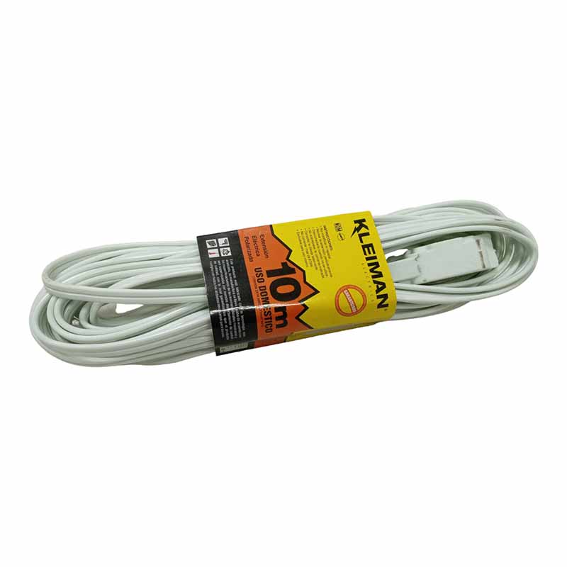 Extensión Eléctrica Doméstica Color Blanca Con Clavija Recta Volteck