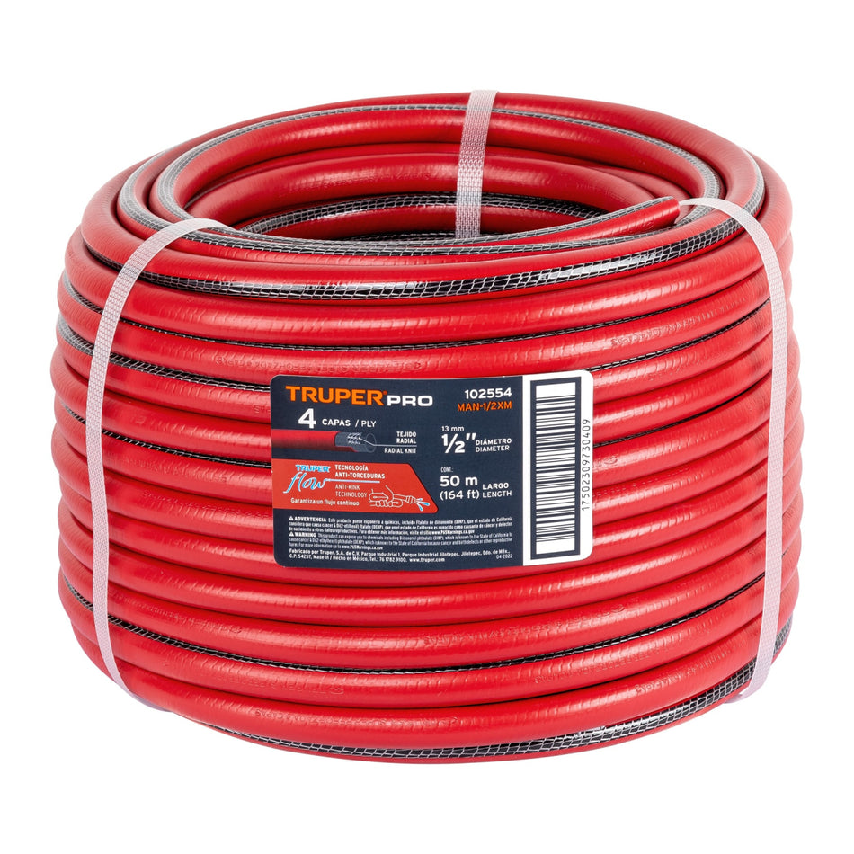 Manguera 1/2' 4 Capas En Rollo De 50 M Man-1/2Xm Truper