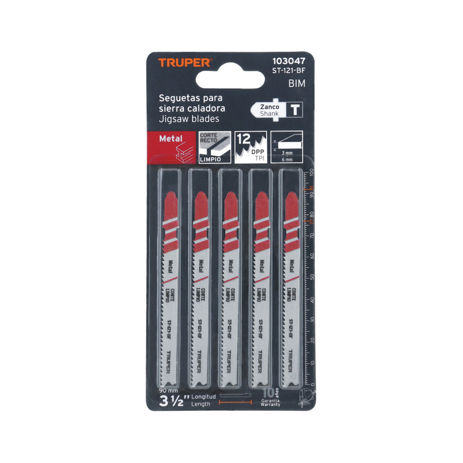 Blíster 5 Seguetas T, 12 Dpp Bim, Corte Recto Rápido/Metal ST-121-BF, Truper