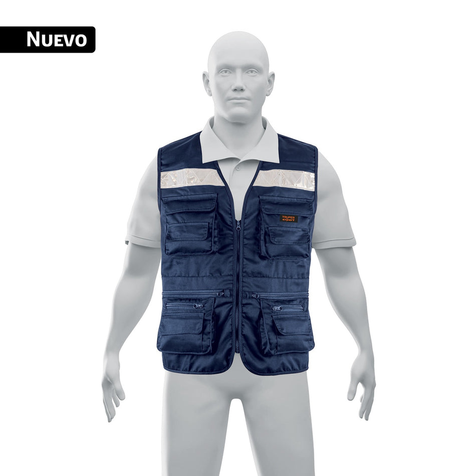 Chaleco Brigadista Reforzado Azul Marino G CHS-950AM-L Truper Expert