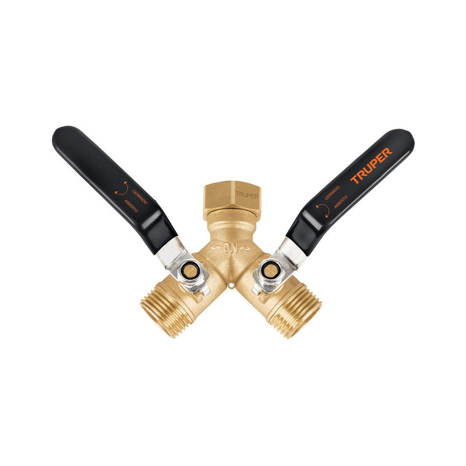 Conector 'Y' 3/4' Cuerpo Robusto Con Tuerca Móvil Para Manguera AD-2L Truper