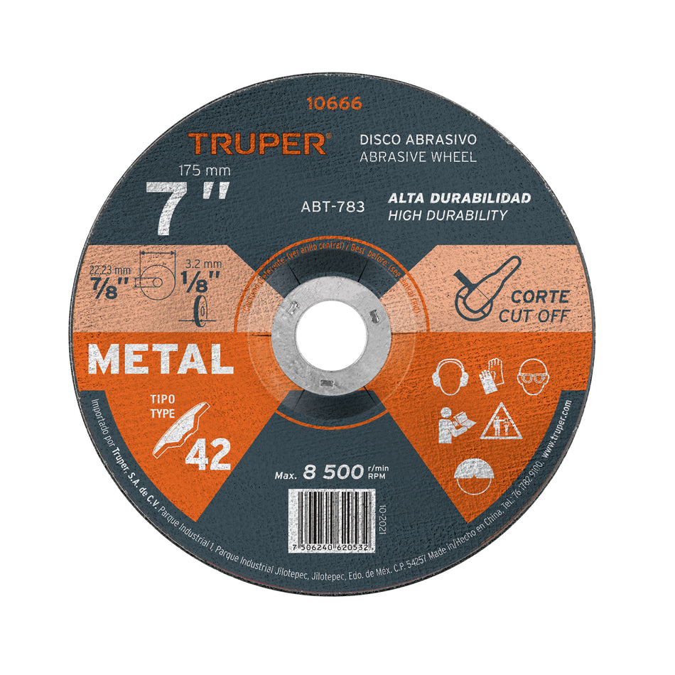 Disco C/Metal Tipo 27 7" Abt-783 Truper