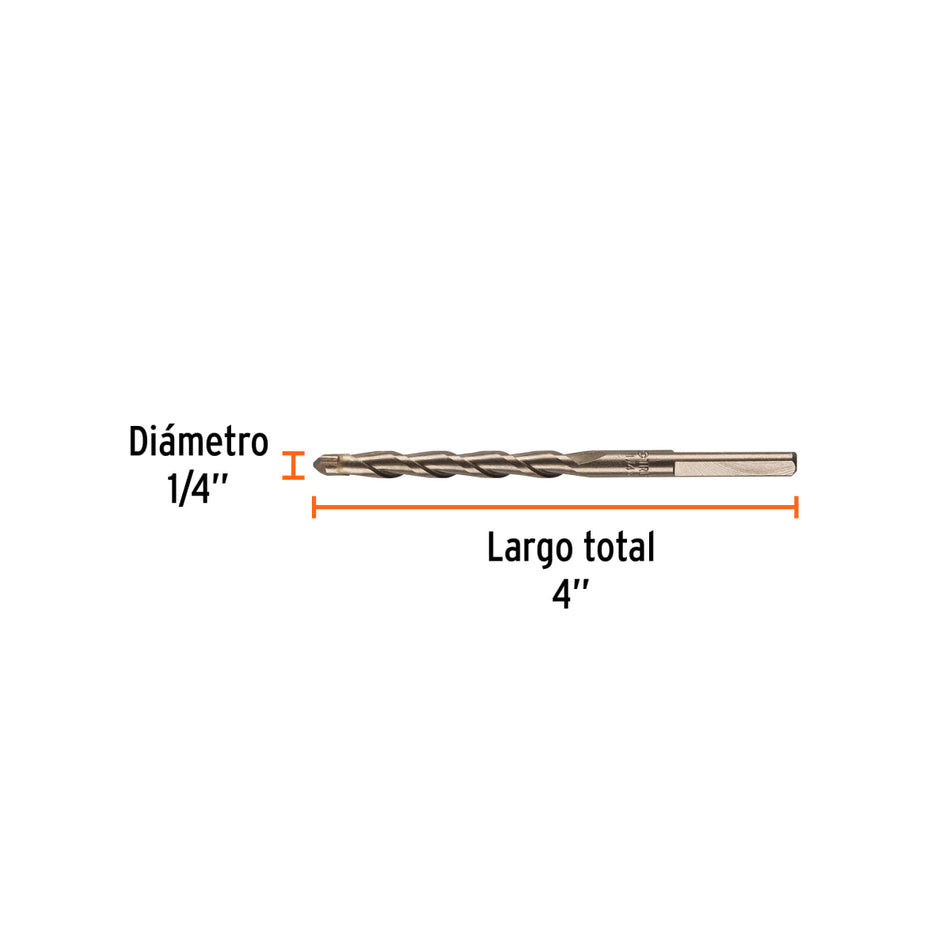 Broca P/Concreto 1/4X4" Bct-1/4X4 Trup