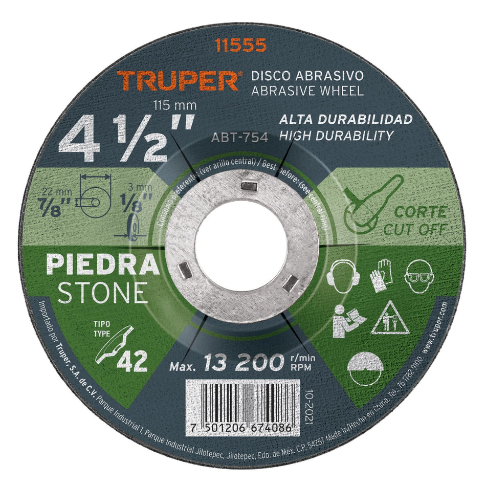 Disco C/Piedra 1/8X41/2"Abt-754 A.Rend Truper