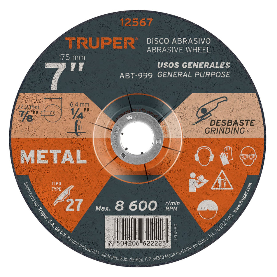 Disco D/Metal 1/4X7" Uso Gral Abt-999 Truper