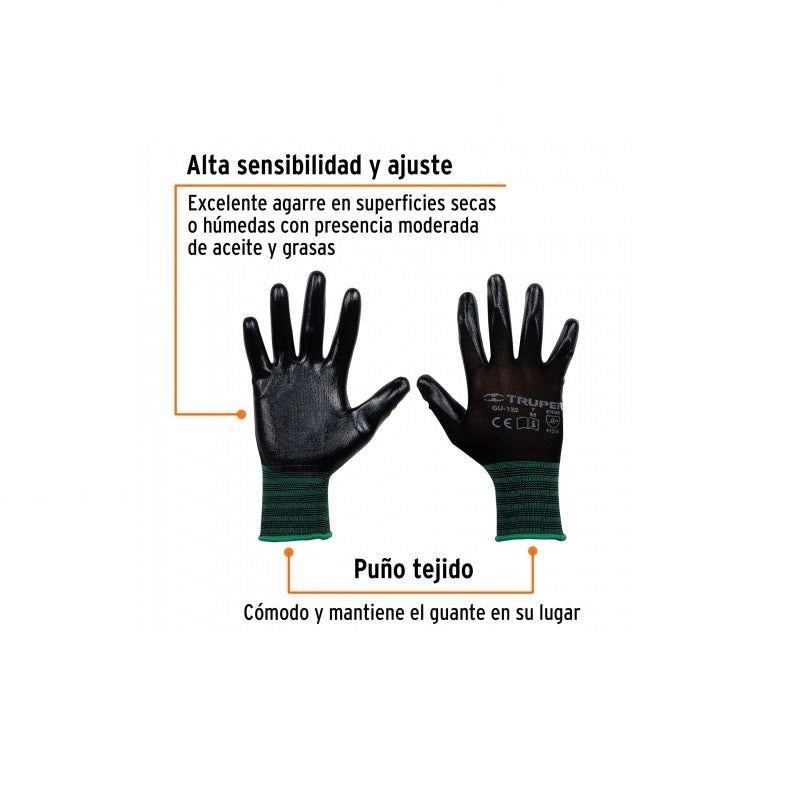 Guantes Nylon C/Nitrilo M Gu-122/Gux-Nit-M Truper