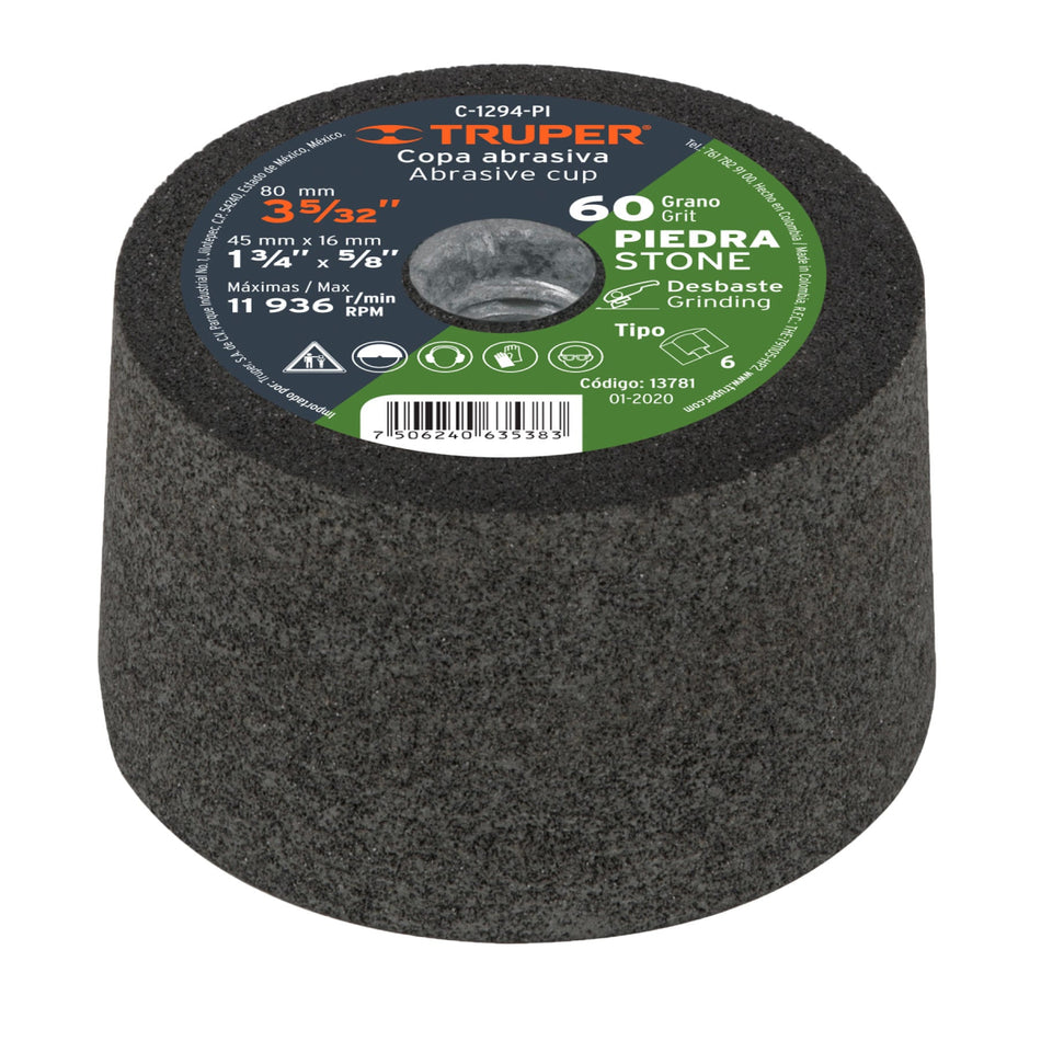 Copa P/Desbaste 3" G60 5/8"C-1294-Pi Truper
