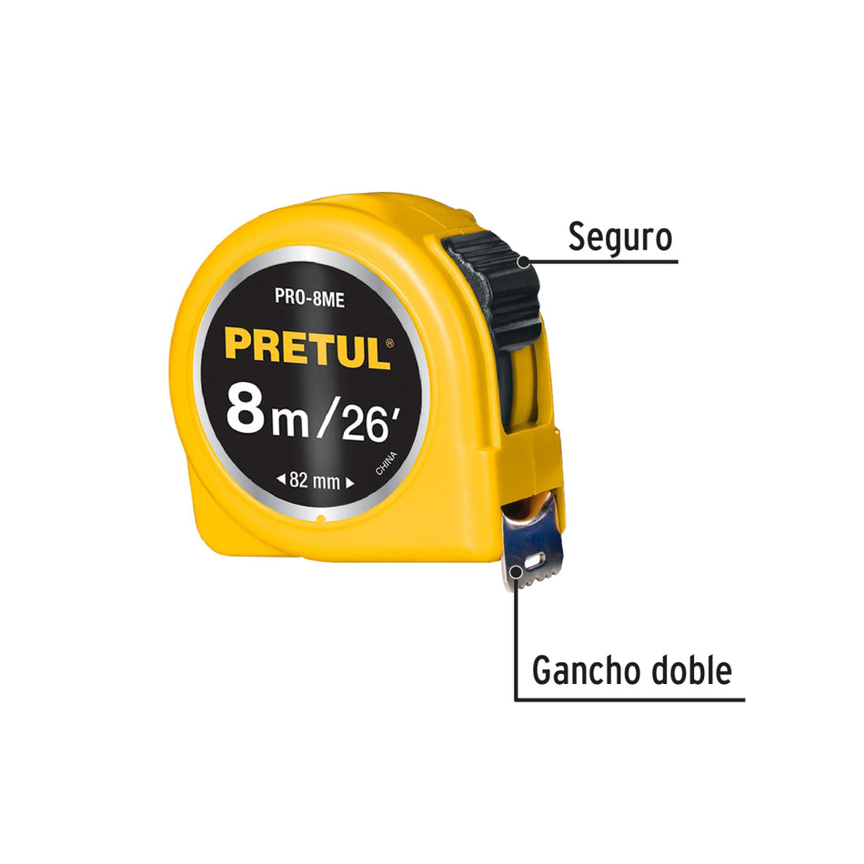 Flexometro 8 Mts. Pro-8Me Pretul