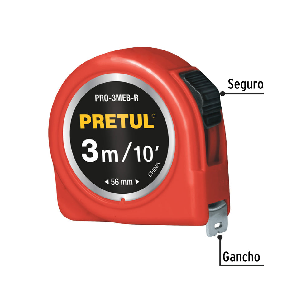 Flexometro Rojo 3M Pretul Pro-3Meb-R
