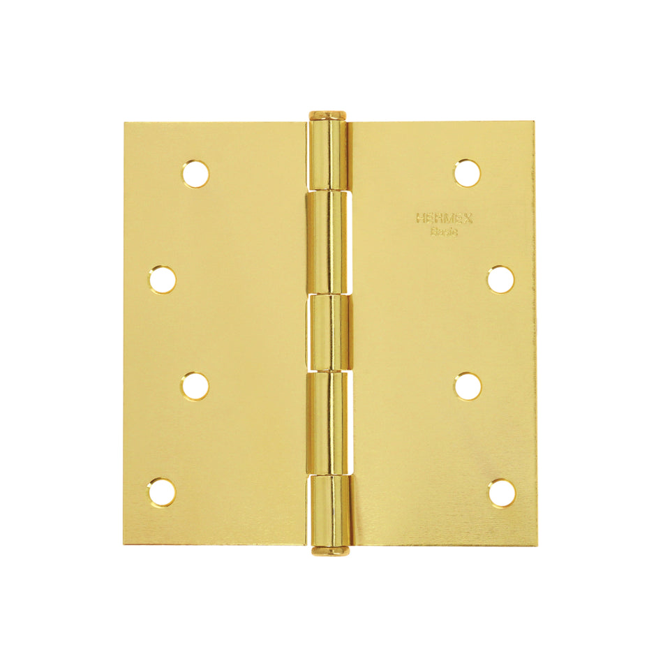 Bisagra Cuadrada 4" Bc-401Pp Latonado Hermex Caja Con 10 piezas