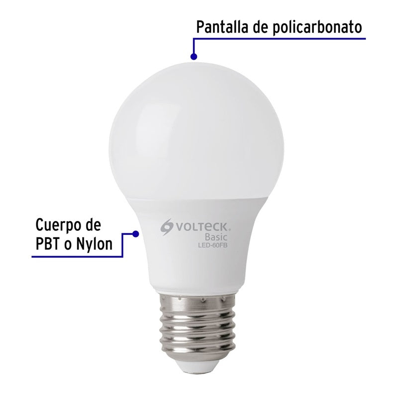 Foco Led 8W Luz De Día Led-60Fb Basic Volteck