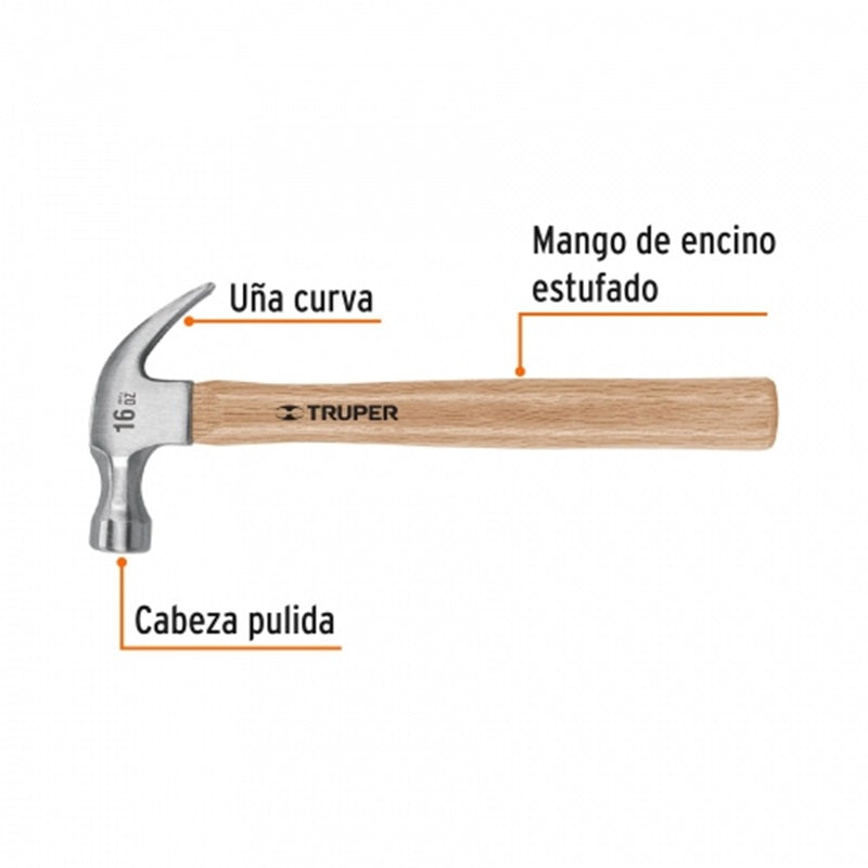 Martillo Uña Curva Promo Ma-16 Truper