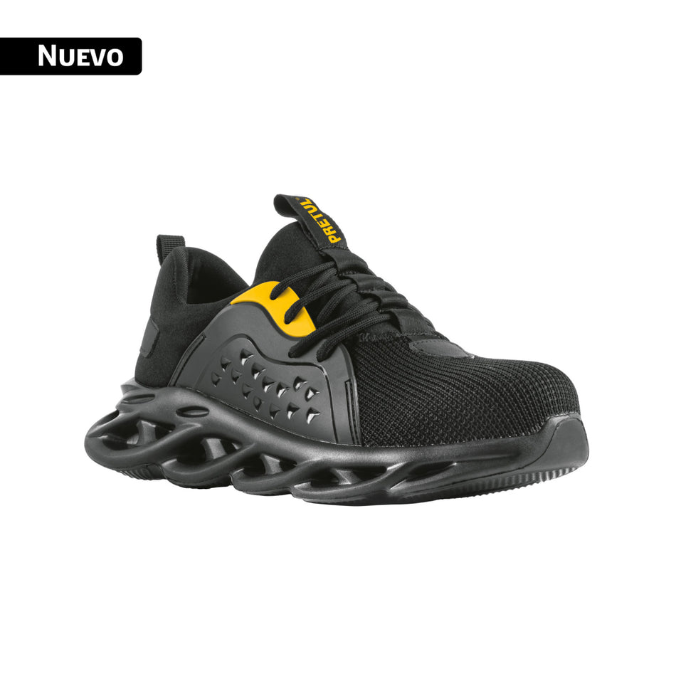 Tenis De Seguridad #28 Casquillo Metálico Negros Zc-028Tn Pretul