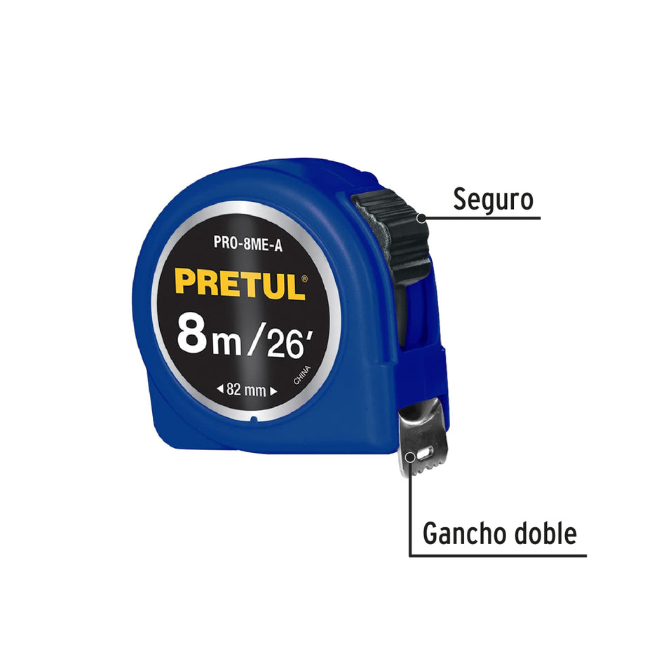 Flexometro 8M Azul Pro-8Me-A Pretul
