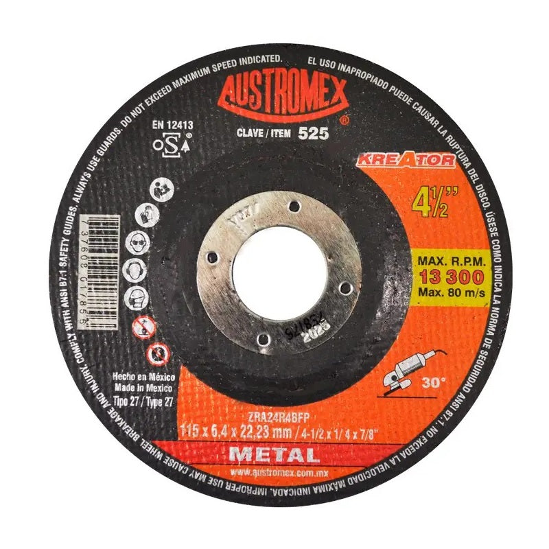 Disco Desbaste 4 1/2" 525 1/4X7/8 Austromex