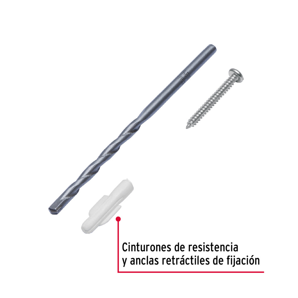 Taquetes Pijas Kit de 20 Piezas Y 1 Broca Tq-3/16J Fiero