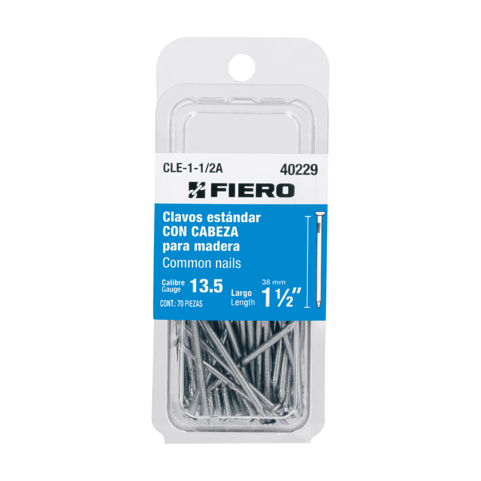 Blíster Con 6 Tuercas 1/2' Hex De Acero Galvanizado, TUE-1/2A, Fiero