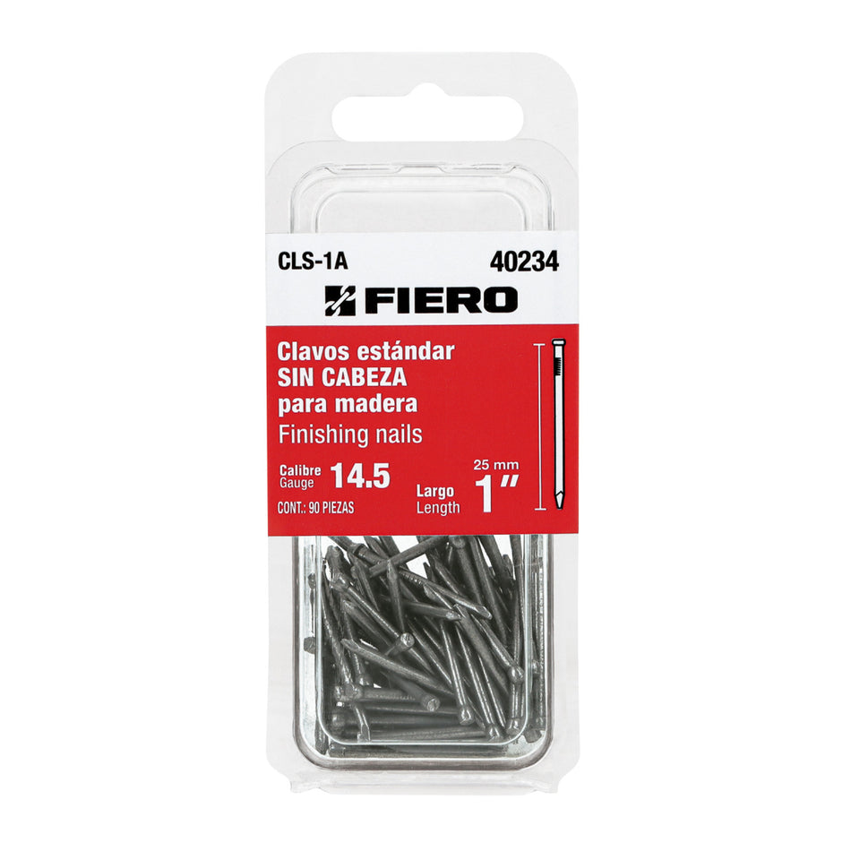 Blíster Con 90 Clavos Estándar 1' Sin Cabeza, CLS-1A, Fiero