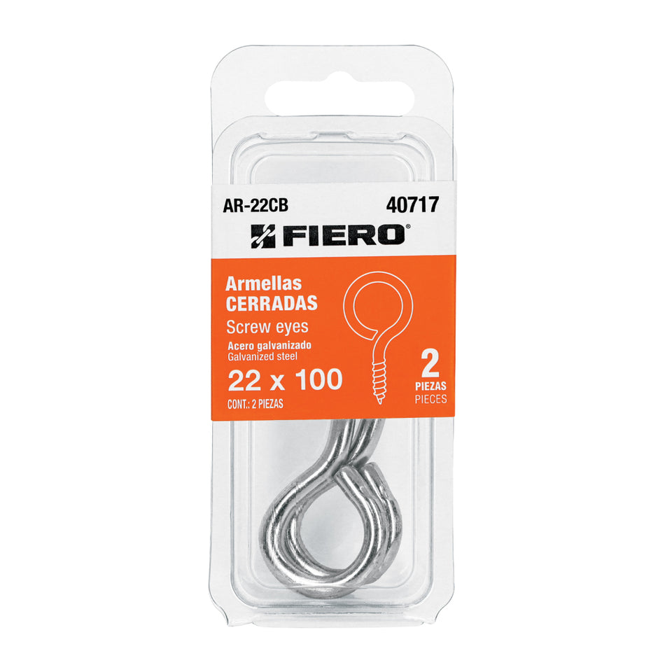 Blíster Con 2 Armellas Cerradas De 22 X 100, AR-22CB, Fiero