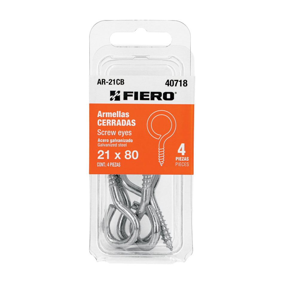 Blíster Con 4 Armellas Cerradas De 21 X 80, AR-21CB, Fiero