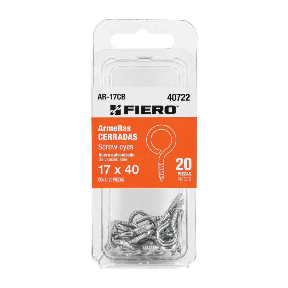 Blíster Con 20 Armellas Cerradas De 17 X 40, AR-17CB, Fiero