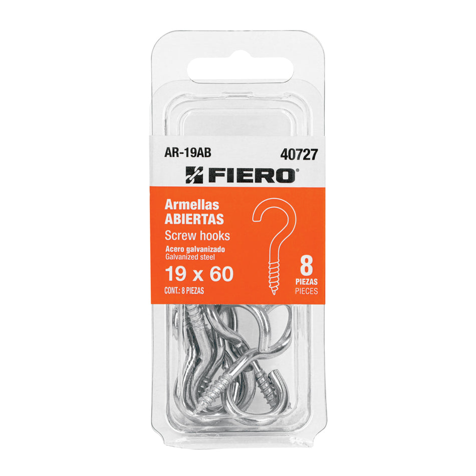 Blíster Con 8 Armellas Abiertas De 19 X 60, AR-19AB, Fiero