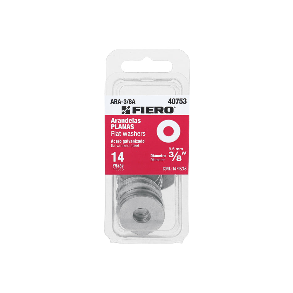 Blíster Con 14 Arandelas Planas De 3/8', ARA-3/8A, Fiero