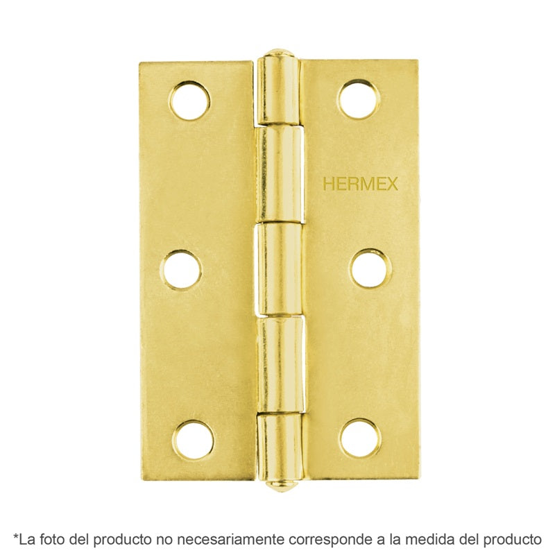 Bisagra Latón Rectangular 21/2" Br-251 Hermex Caja C/20 pzs