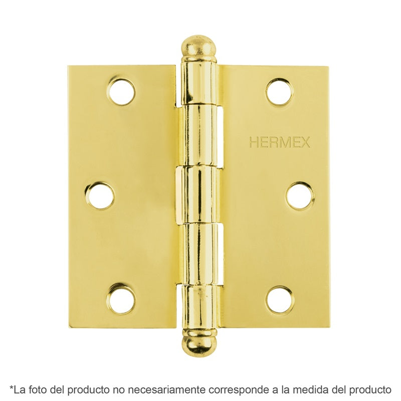 Bisagra Cuadrada Latón 21/2" Bc-251R Hermex Caja C/10 piezas