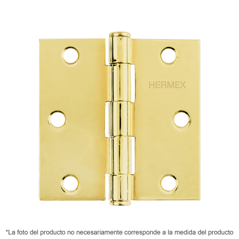 Bisagra Cuadrada 21/2" Laton Bc-251P Hermex Caja C/10 pzs