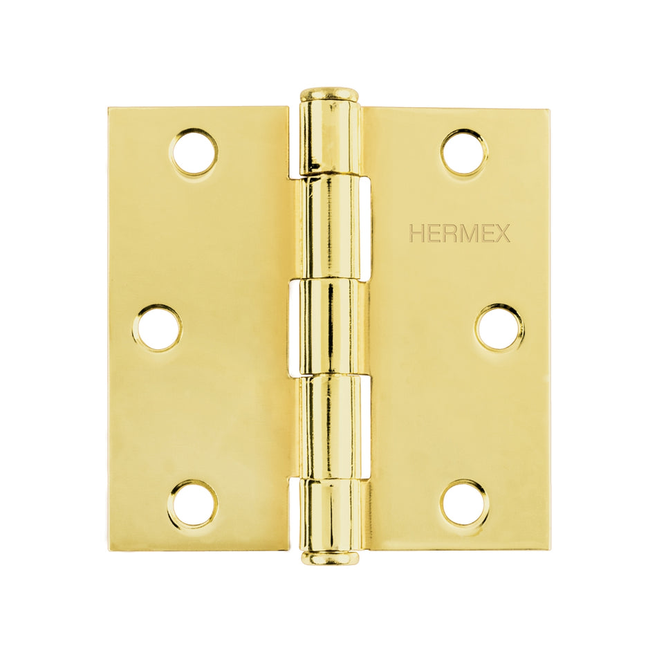 Bisagra Cuadrada 3" Laton Bc-301P Hermex Caja C/20 pzs