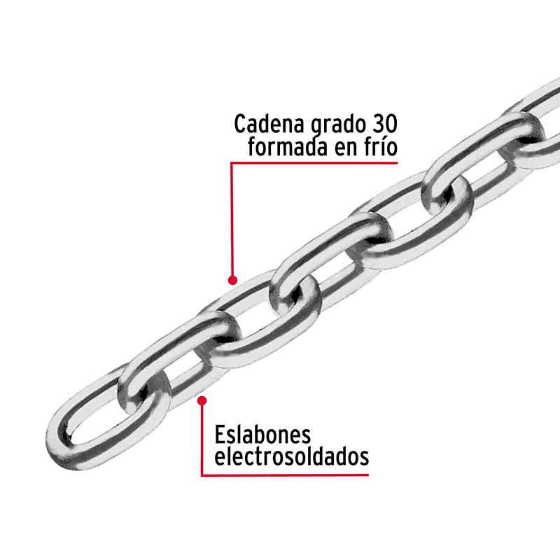 Cadena Pulida 1/2" Capu-1/2 Fiero (Cubeta de 5 metros)