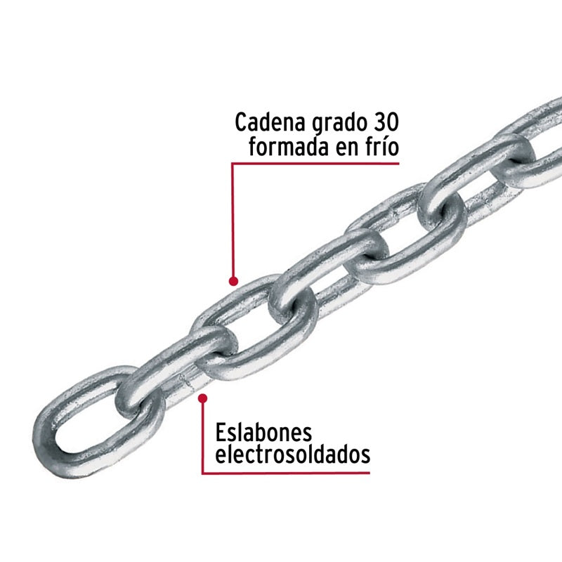 Cadena Galvanizada 1/8" Caga-1/8 Fiero (Cubeta de 75 metros)