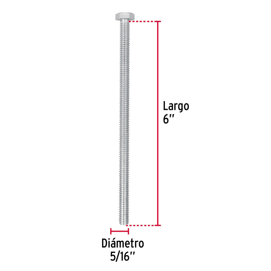 Tornillos Maq.Torm-5/16X6 Fiero Bolsa de 30 Piezas