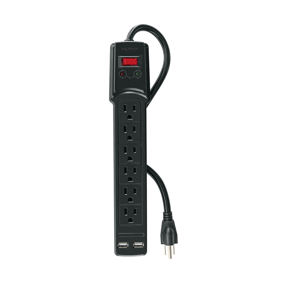 Multicontacto Negro Mul-615Un 150J 2 Usb Volteck