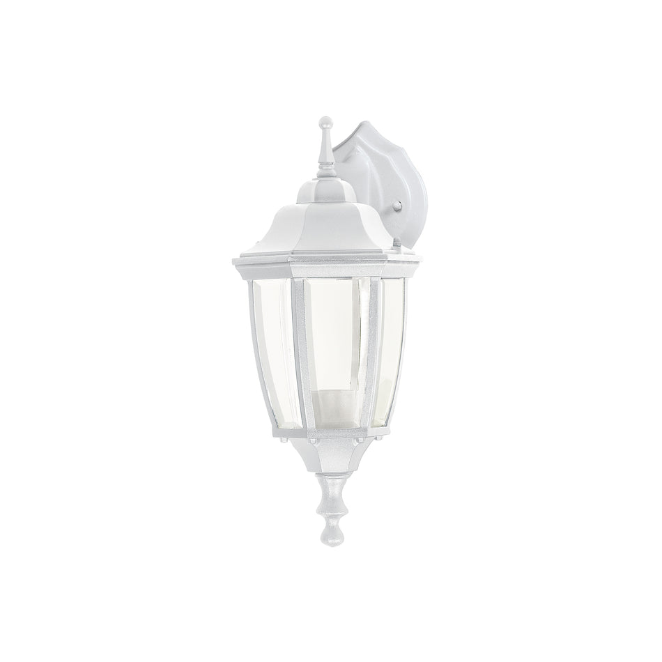 Arbotante Tipo Farol Tradicional Suspendido Para Exterior, Blanco ARB-102S, Volteck