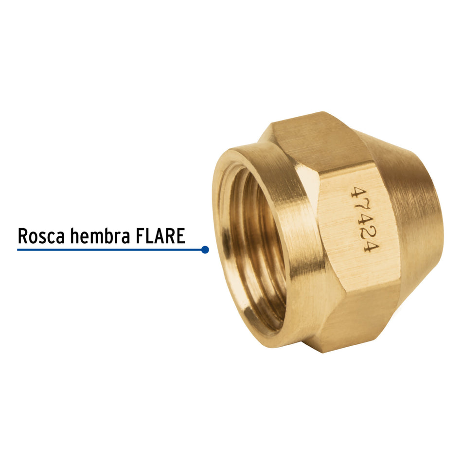 Tapon Hembra Laton 3/8 Clg-301 Foset