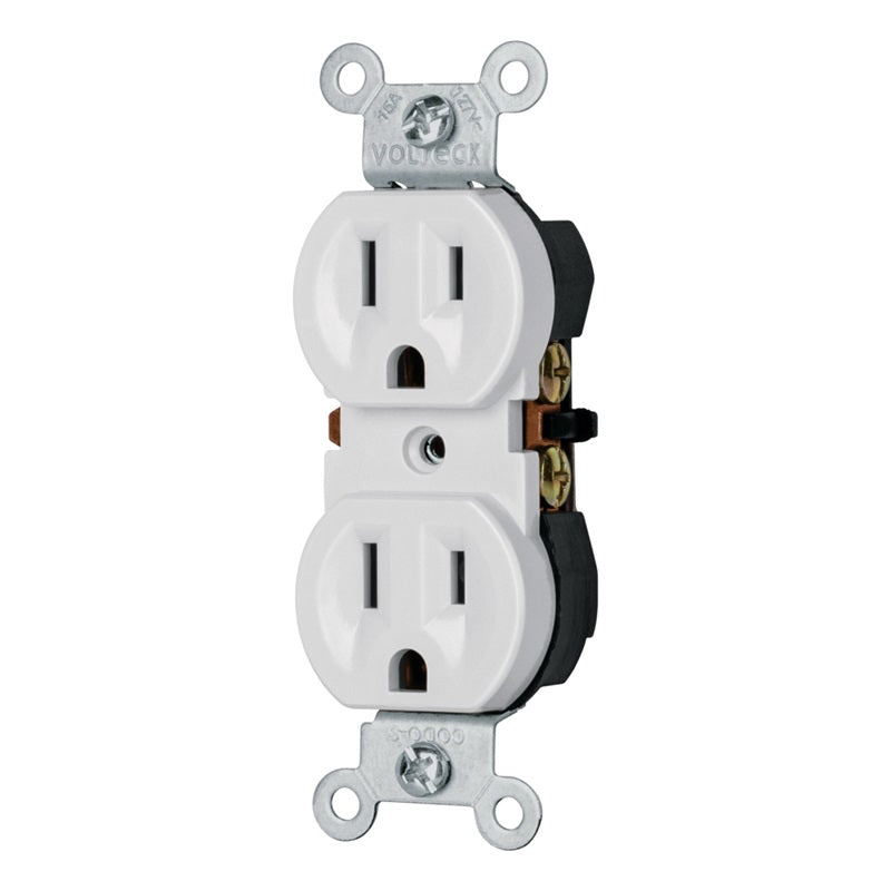 Contacto Duplex Estandar Codo-Sgb Blanco Granel Volteck 10 Piezas