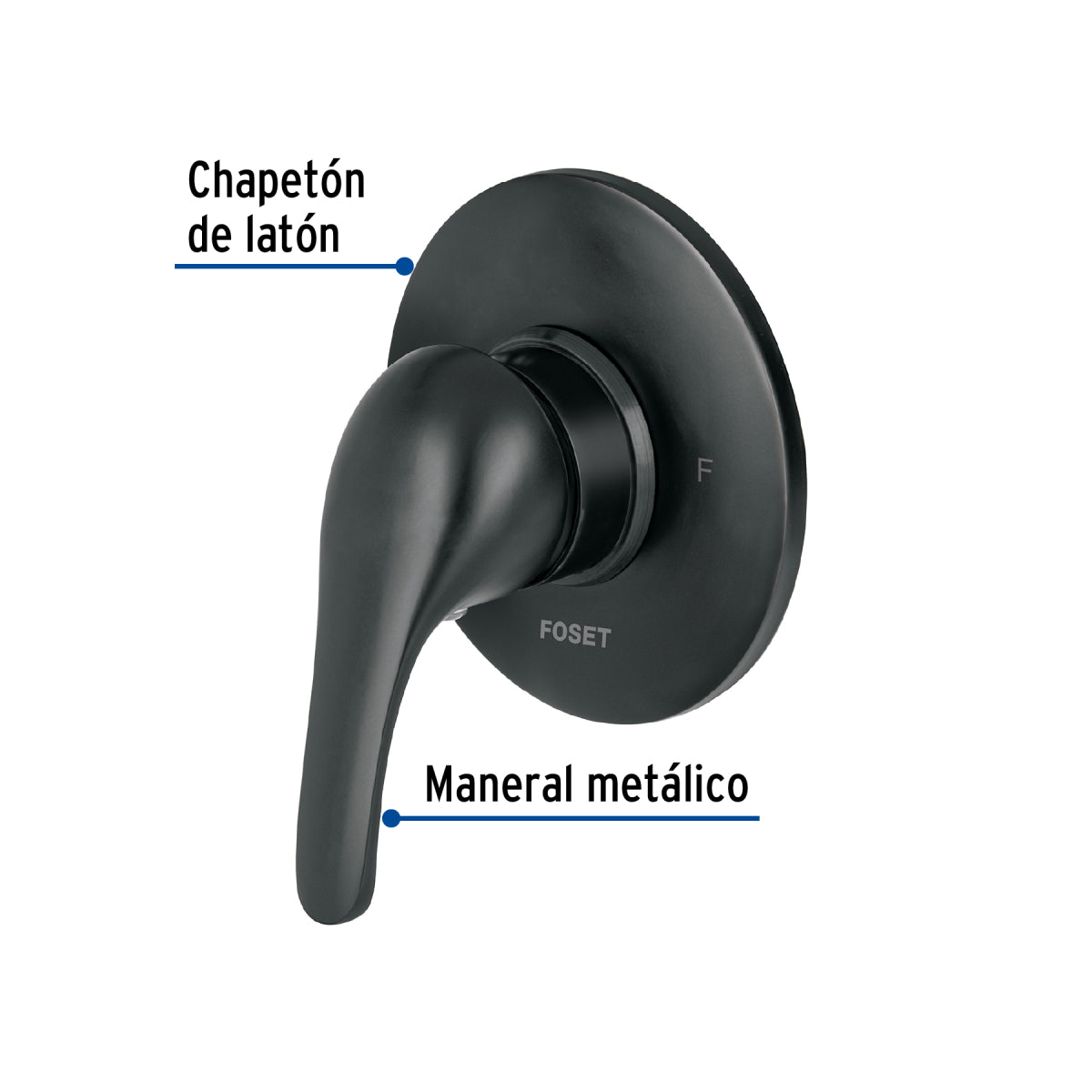 Monomando para Regadera AQM-71M Negro Aqua Foset Diseño Moderno