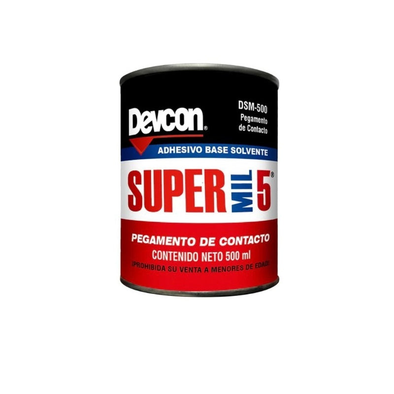 Pegamento Contacto Super Mil 5 Dsm-500, Lata de 500 Ml Devcon