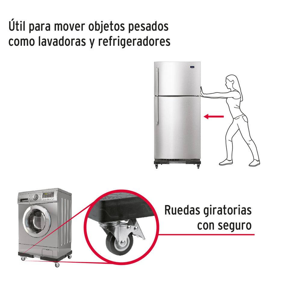 Base Universal Con Ruedas Para Línea Blanca, BARU-45, Fiero