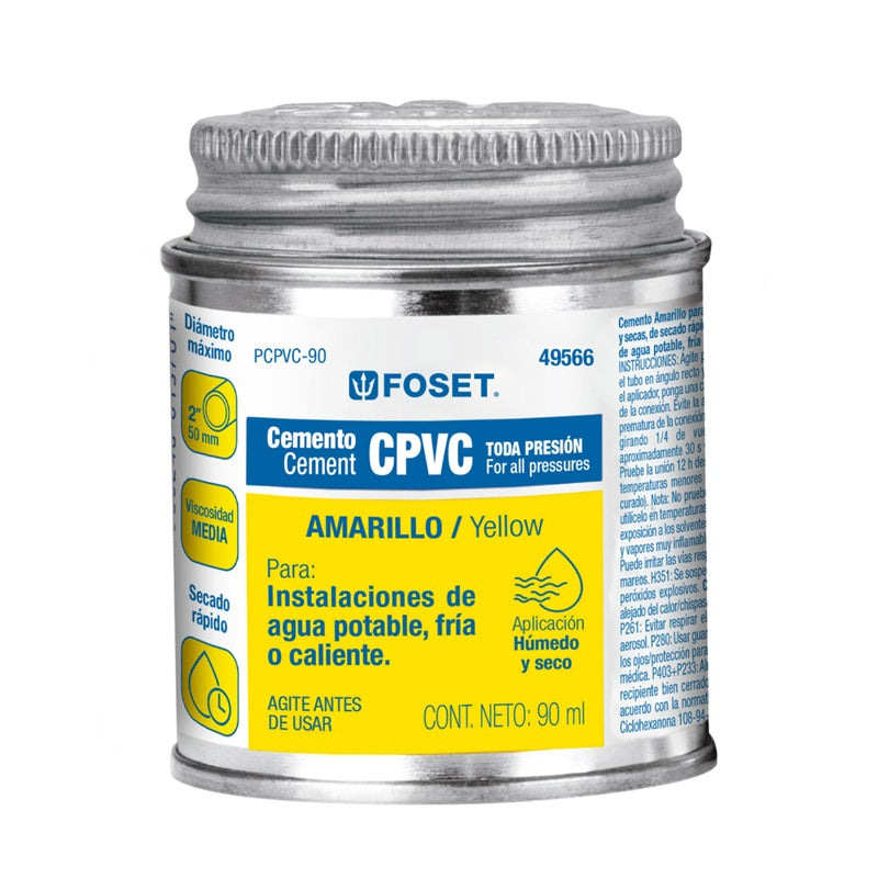 Pegamento P/Cpvc Bote 90Ml Pcpvc-90 Foset