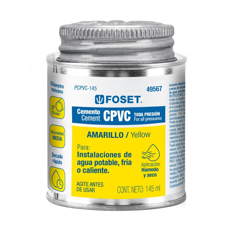 Pegamento P/Cpvc 145Ml Pcpvc-145 Foset