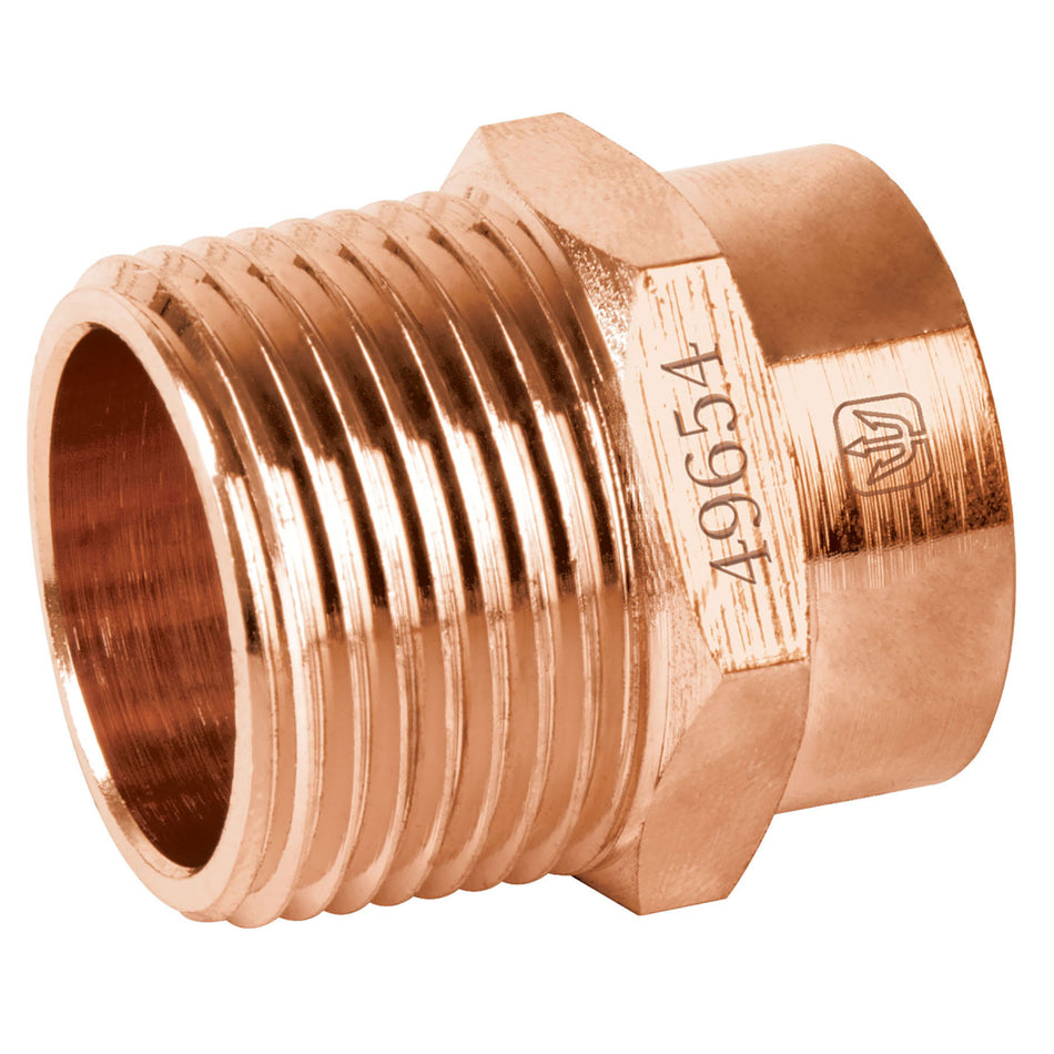 Conector Cobre Rosca Ext 3/4 Cc-612 Foset 10 Piezas