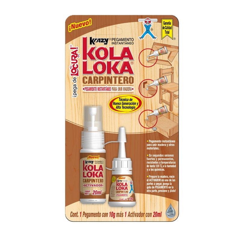 Pegamento Kola Loka Carpintero 10g Con Activador