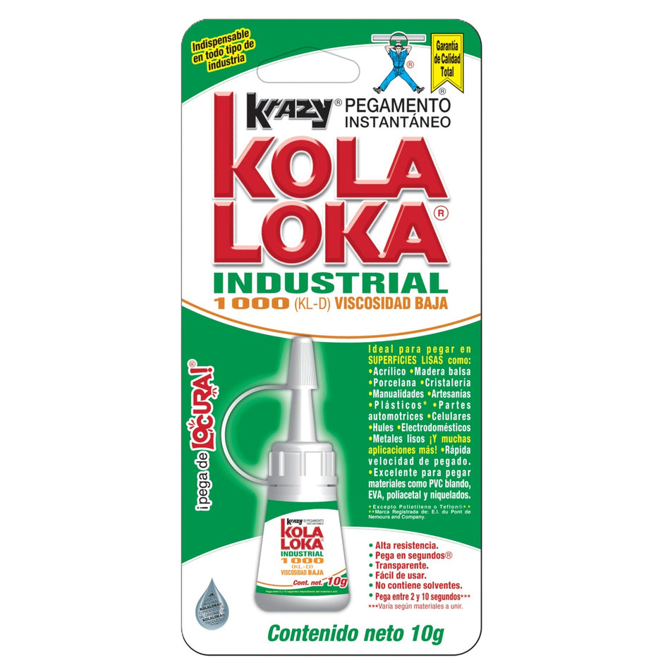 Pegamento Industrial Kola Loka 1000 10g Kli1000 Blister