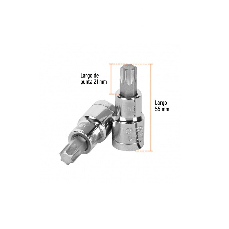 Dado Cuadro 1/2" Punt Torx D-543955W Truper