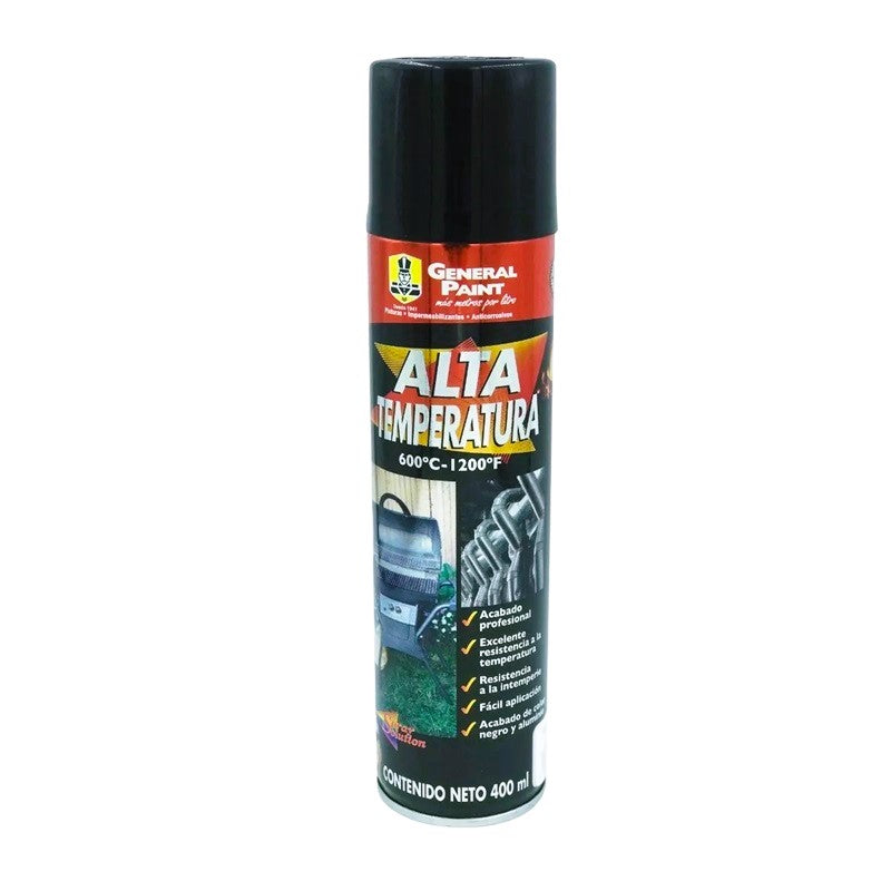 Pintura Aerosol Negro Alta Temperatura A2360 General Paint