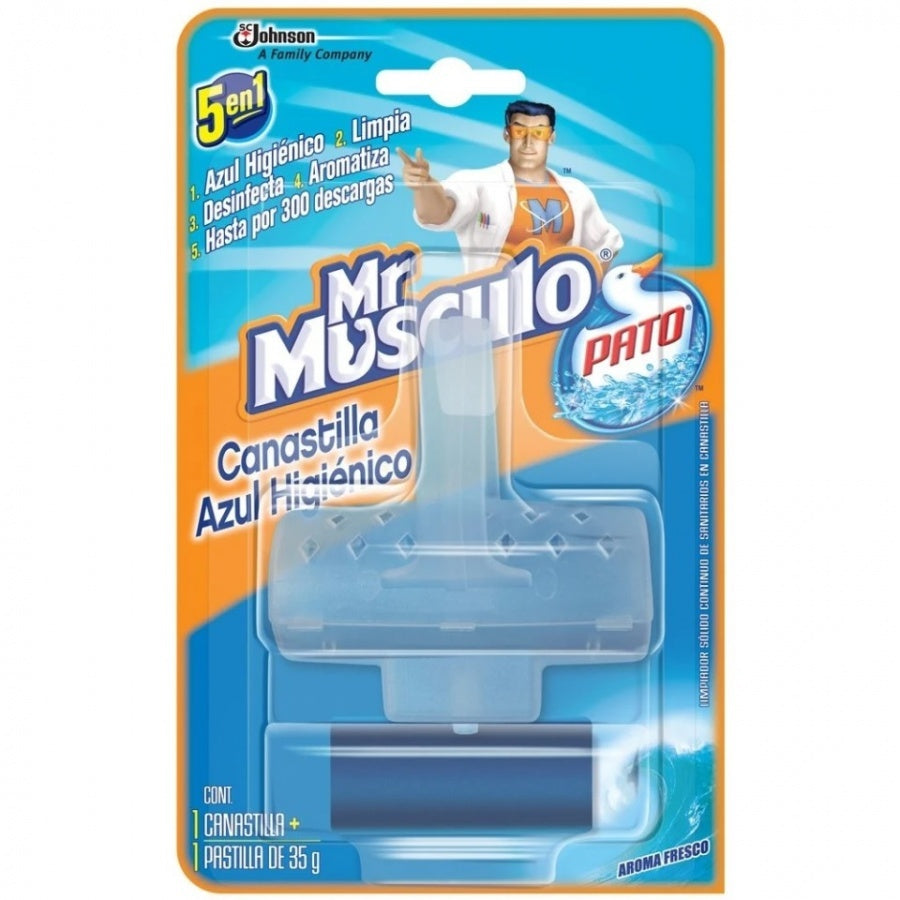 Canastilla Para Sanitario C/Rep Mr Musculo Azul 35Gr