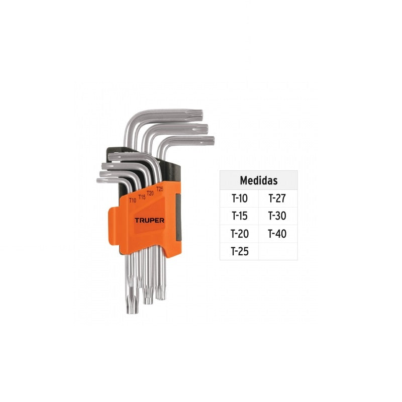 Juego De 7 Piezas Llaves Torx Cortas Torx-7C Truper